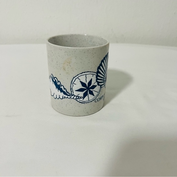 Vintage Corpus Christi, Texas Embossed Seashell Coffee Tea Mug Gray/Navy - Picture 2 of 6